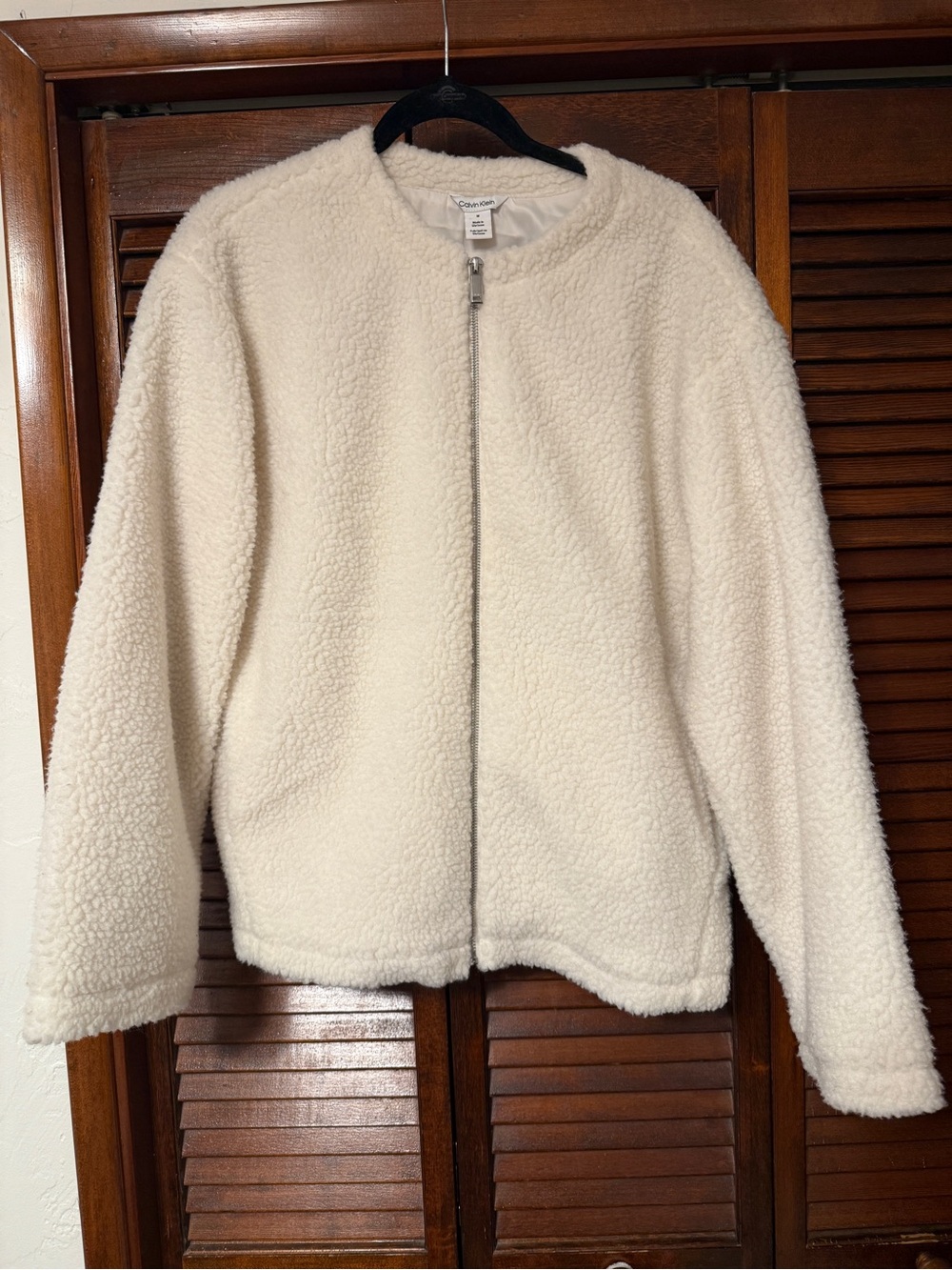 Calvin Klein white Sherpa jacket